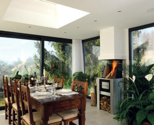 Küchengrill, Wintergarten, Herdfeuer