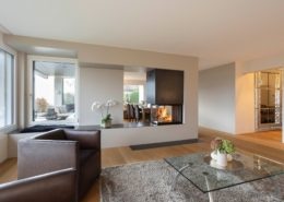 Cheminée-Nische mit Blick auf das Schloss von Rapperswil. Objekt Privat. Rapperswil. Raumteiler